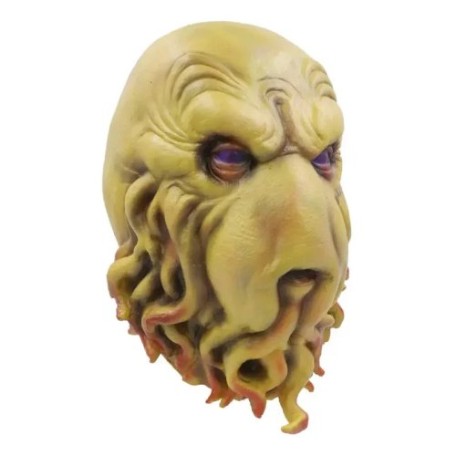 Máscara de Látex Cthulhu Horror Monstro para Halloween Cosplay Fato Adulto