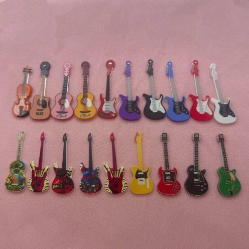 10 chiếc 19 màu mặt dây chuyền guitar bằng acrylic để làm khuyên tai, dây chuyền, móc khóa, phụ kiện DIY