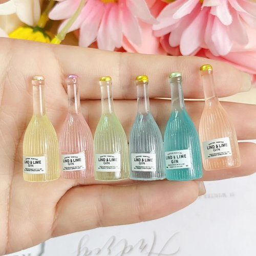 3 Mi Chai Rượu Vang Phát Sáng Thu Nhỏ Để Trang Trí Nhà Búp Bê, Phụ Kiện Nhà Bếp, Đồ Chơi Trẻ Em