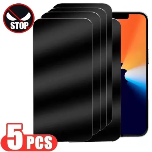 5 Pcs Privacy Screen Protector Anti-Spy Glass for iPhone 16 15 14 13 12 11 Pro Max Mini X XS XR 7 8 Plus