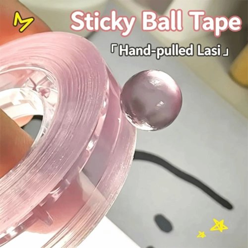Nastro adesivo glitterato trasparente ghiaccio per palline appiccicose, facile da strappare a mano, alta resistenza alla trazione, antistress sensoriale, nastro per palline arcobaleno