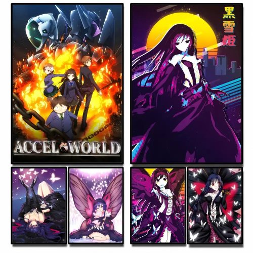 Accel World Anime HD Poster Stickers - Wall Decals for Bedroom, Living Room, Home Decor