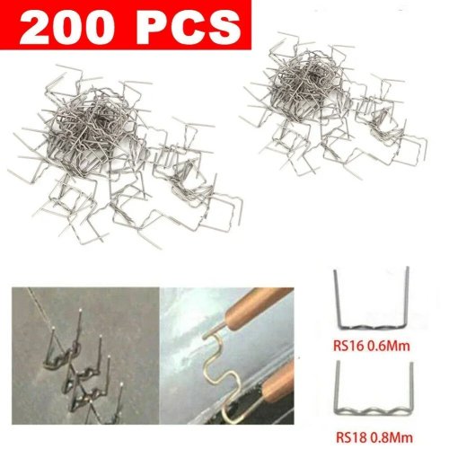200 cái ghim phẳng 0.6/0.8mm cho súng bắn ghim nóng, máy hàn nhựa & sửa chữa cản xe, ghim hàn