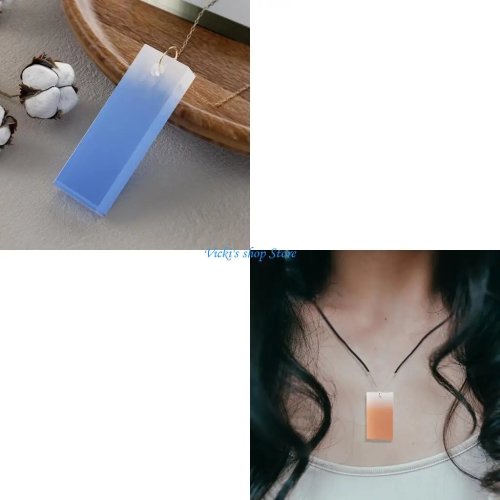 Molde de silicona creativo y único para joyería de resina, colgante en forma de corazón y rectángulo