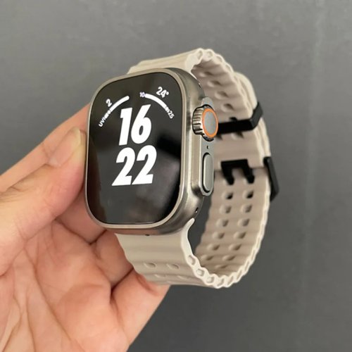 Ocean Silicone Band for Apple Watch 46mm 45mm 44mm 49mm 42mm, Sport Strap for iWatch Series 11 10 9 8 7 6 SE Ultra 3