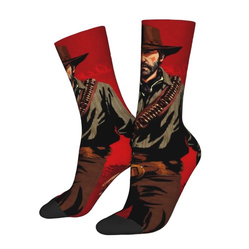 Calcetines de baloncesto Red Dead Redemption para hombre y mujer - Diseño loco, absorbentes de sudor, otoño invierno, John Jack Arthur
