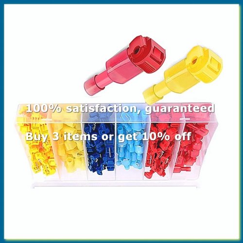 120 Pcs/60 Pasang Terminal Kabel Quick Splice T-Tap Self-Stripping dengan Konektor Cepat Pria Isolasi Nylon Penuh-A62I