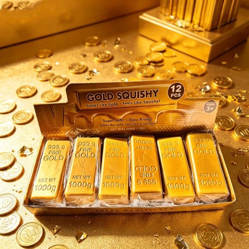Giocattolo Squishy Lingotto d'Oro 2026 – Antistress a lenta lievitazione, lingotto realistico da schiacciare, fidget anti-ansia, regalo festa