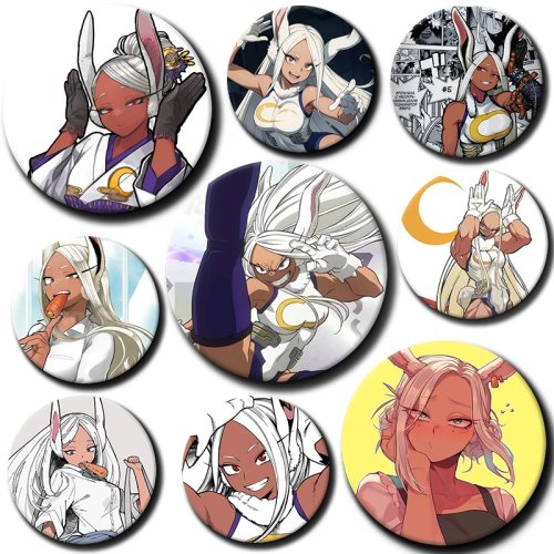 58mm Mirko Anime Button Pin Brooch – Rumi Usagiyama Badge for Backpack & Clothes