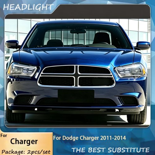LED Headlight for Dodge Charger 2011-2014 with DRL and Dynamic Turn Signal Upgrade
