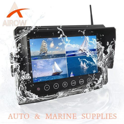 Airow Auto Digital Wireless Backup Camera System Kit with DVR & LCD Monitor, Waterproof Reverse Camera for RV, Truck, Trailer, Bus