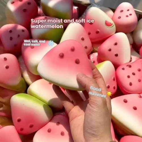 Cute Watermelon Fidget Toy Slow Rebound Decompression Toy Anti-Stress Slow Rising Fruit Soft Stress Relief Squeeze Toy