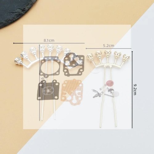 Haarspeld Blanks van Legering Gebogen met Meerdere Kralenhouders, 3 Kleuren voor DIY Traditionele Hanfu Oude Stijl Haar Sieraden