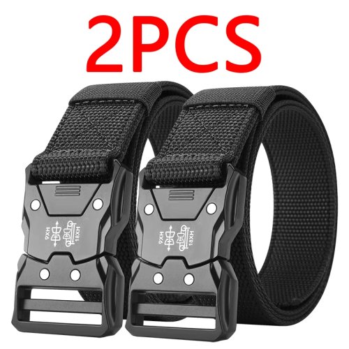 2-Pack Tactical Belt with Automatic Buckle – Durable Outdoor Waist Belt for Men and Women