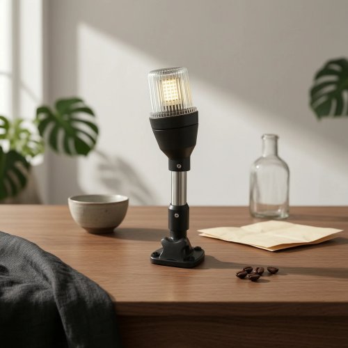 Lampe de bateau 360° avec base et tige – lampe marine robuste pour yachts, installation sur pont