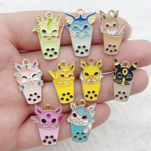 10 pzas Dijes de animales de caricatura con forma de gota de aleación, accesorios DIY para pulsera, collar, aretes, bolsa