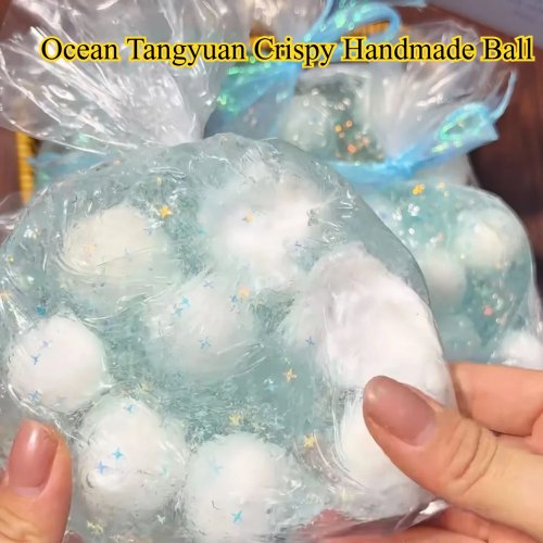 Ocean Tangyuan handgemachter Squeeze-Ball – Knisterspielzeug mit Knackgeräusch, Fidget zur Stresslinderung & Entspannung für Erwachsene