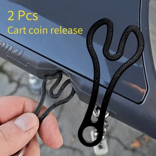 2 Pack Shopping Cart Token Keychain – Supermarket Trolley Coin, 3D Plastic, Portable & Reusable, Compact Sturdy Design