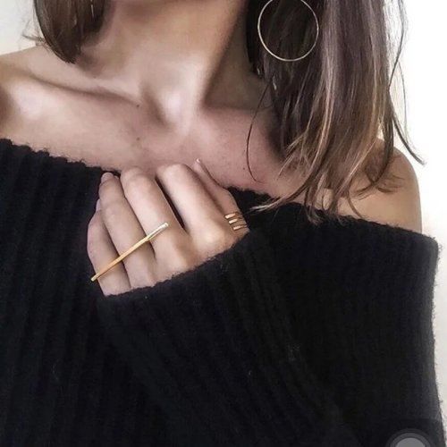 Minimalist Midi Rings for Women - Geometric Long Bar Knuckle Rings, Vintage Gold Silver Boho Jewelry Gift