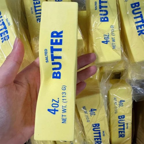 Brinquedo de Espremer Realista em Forma de Barra de Manteiga - Brinquedo Fidget de Retorno Lento e Suave para Alívio de Stress e Ansiedade, Brinquedo Descompressivo Portátil
