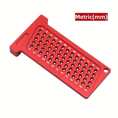 T65/T25mm Metric Woodworking Scribing Ruler, Aluminum Alloy Hole T-Ruler, Measuring & Layout Tool