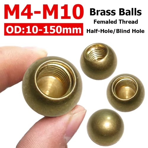 Solid Brass Round Ball Nut (Female Thread) Decorative Cap for Lamps