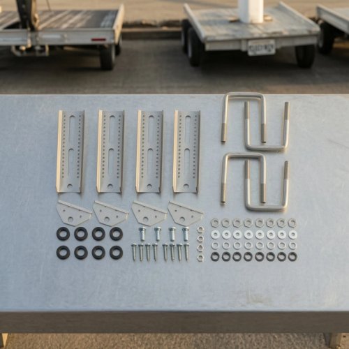 Kit staffe per rimorchio barca – staffe per traversa a doppio strato, robuste e antiruggine
