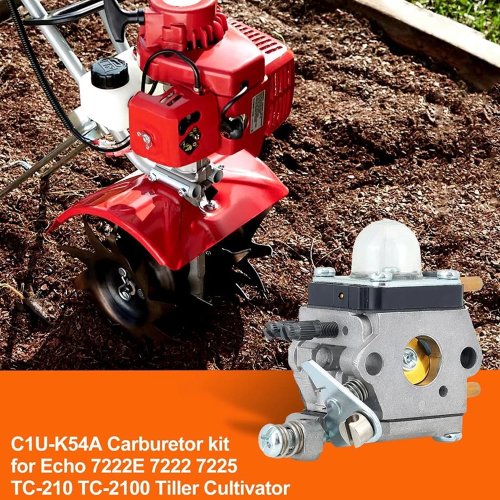 Brass Aluminum C1U-K54A Carburetor Kit Wet Flow Tested 2-Cycle Garden Tiller Accessory