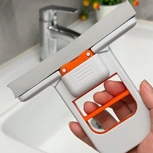 1pc Expandable Wet and Dry Cleaning Cloth, Compact Space Saving Design, Multifunctional Cleaning Tool with Stylish Handle