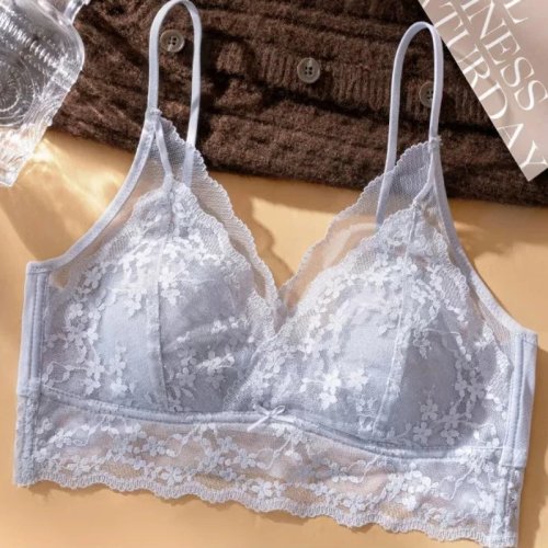 YANFENPRO Trendy Lace Wireless Push-Up Bralette – Comfortable, Full Bust Support, Anti-Sagging, Adjustable Straps, Ladies Underwear