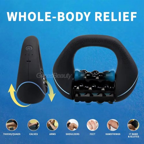 Roller Pijat Elektrik, Alat Pijat Perkusi 3 Kecepatan, Perangkat Getar untuk Menurunkan Berat Badan, Pemulihan Otot & Meredakan Kelelahan Tubuh