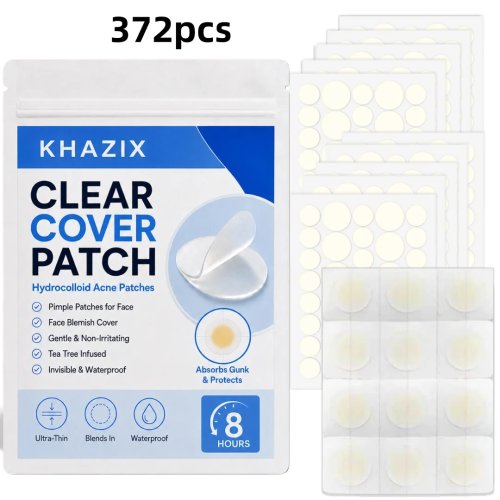 372PCS Hydrocolloid Acne Pimple Patch, Hydrocolloid Spot Stickers for Covering Zits and Blemishes, Nighttime Face Patches