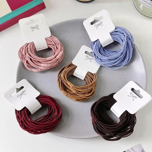 10Pcs Women Hair Ties Korean Style Strong Elastic Small Ponytail Holders