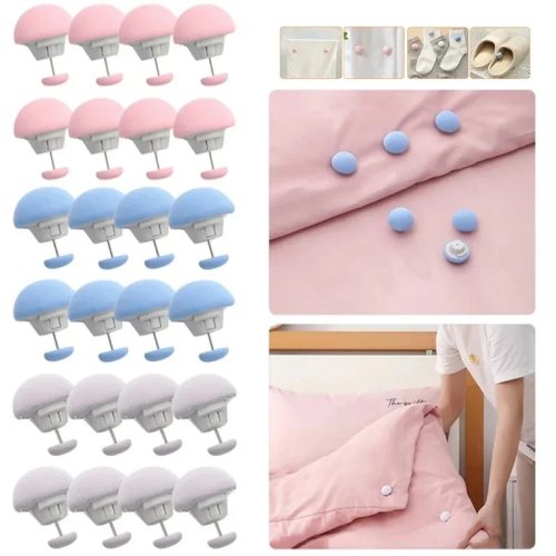 Klip Pengencang Selimut Anti-Slip, Penahan Quilt Jamur, Grip Aman untuk Seprai & Perlengkapan Tempat Tidur, Kit Buatan Tangan