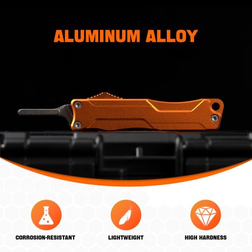 Orange CNC-Messer Griff aus Luftfahrtaluminium – passend für Klingen Nr. 11 (ohne Klinge)