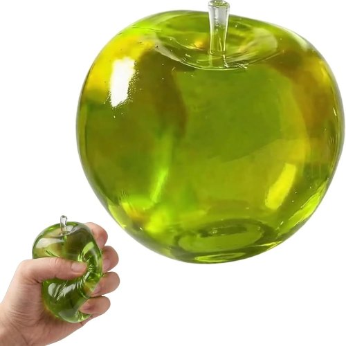 Translucent Green Apple Squishy Toy - Slow Rising Stress Relief Sensory Fidget Ball for Adults & Kids, Anxiety Gift
