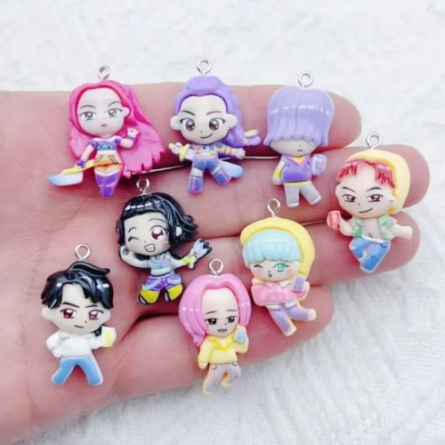 10개 레진 캐릭터 주얼리 귀걸이 목걸이 팔찌 펜던트 DIY 액세서리