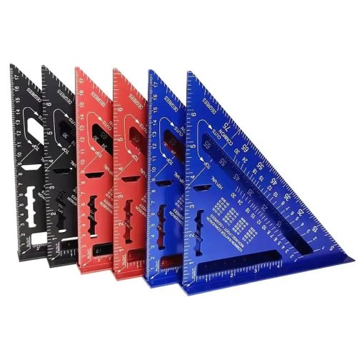 Aluminium Alloy 7-Inch Triangle Ruler, Inch/Metric Angle Protractor Square, Precision Measuring & Gauging Tool