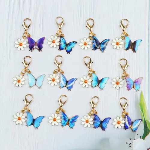 12 Gantungan Kunci Kupu-Kupu Cantik untuk Dekorasi Tas Punggung, Aksesori Tas, Hadiah Ulang Tahun & Pesta