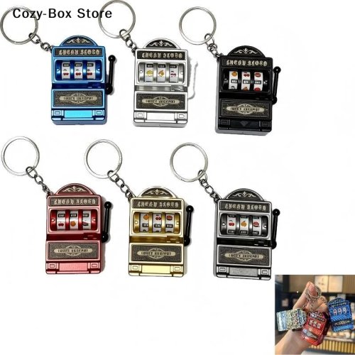 Mini Slot Machine Keychain - Arcade Fruit Lucky Jackpot Antistress Toy Key Ring