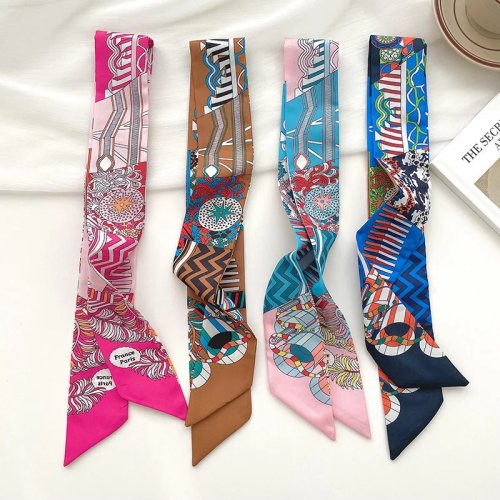 Pañuelo de verano nuevo estilo, largo y estrecho - Multiusos: coletero, correa de bolso, pañuelo de cuello y cinta de muñeca, accesorio de moda ligero