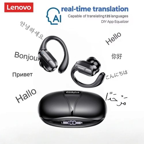 Lenovo XT80 Sports Wireless Earbuds with Mic, Button Control, LED Power Display, HiFi Stereo Sound, APP AI Translator Headset