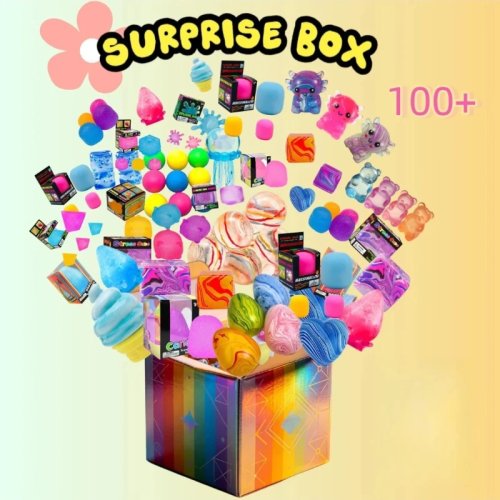 100+ Mystery Blind Box Squishy Squeeze Toy - Novelty Surprise Gift for Adults