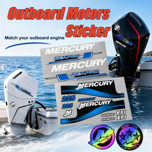 Outboard Motor Decals & Stickers for Mercury, SeaPro, MerCruiser - Saltwater EFI Racing 150R 200R 225