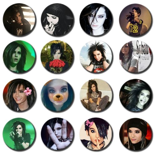 58mm 音楽シンガーブローチ – ラウンドロックバンドラペルピン、Tokio Hotel Bill Kaulitz バッジ ファンコレクションギフト