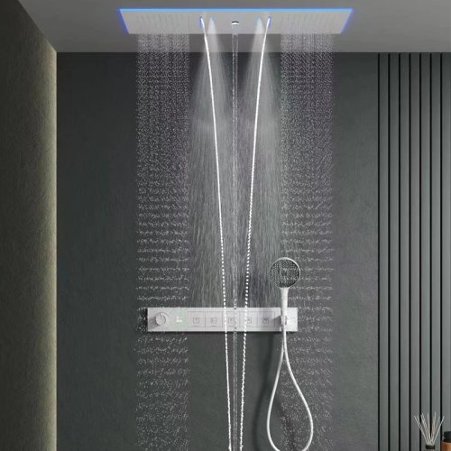 Lusa Bộ Sen Tắm Hiện Đại Phòng Tắm Mưa Thác Nước với Màn Hình LED Nhiệt Độ Kỹ Thuật Số, Âm Tường Gắn Tường