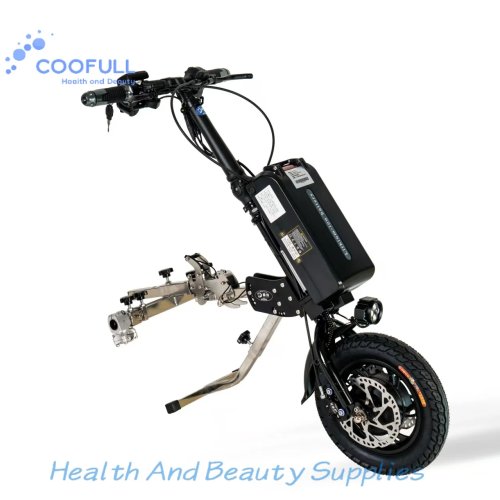 Coofull Kit de Conversion pour Fauteuil Roulant avec Batterie Lithium, Freins à Disque Doubles, Mobilité Extérieure