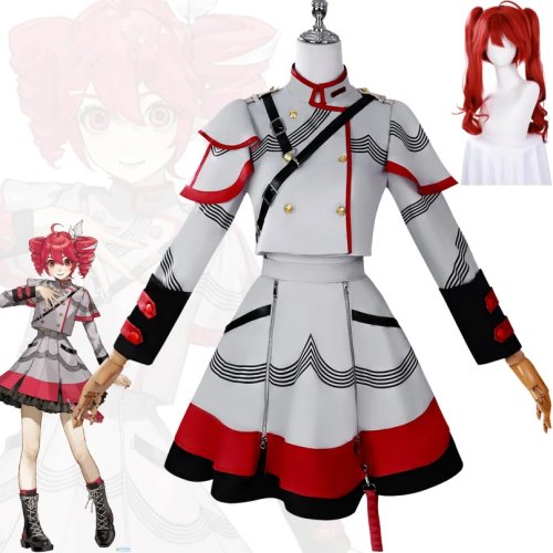 Fato Cosplay Kasane Teto Conjunto Completo com Peruca – Traje de Cantora Virtual Synthesizer V para Mulher Festa de Halloween