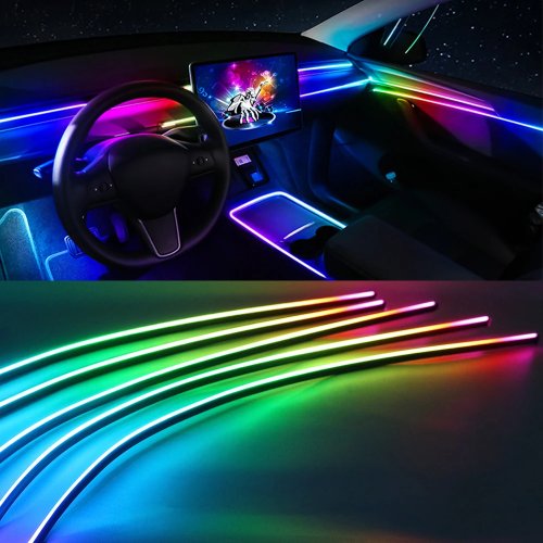 2/5/6 in 1 RGB 213色 Symphony 車用アンビエントライト LED アクリルストリップ 车内 虹色 雰囲気ランプバー アプリ Bluetooth