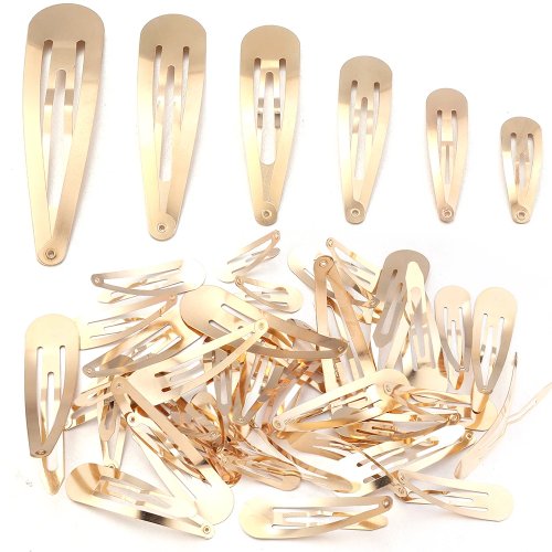 50Pcs Water Drop Shaped Metal Snap Hair Clips BB Hairpins Barrettes for DIY Hair Accessories